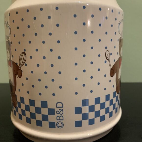 Vintage B & D Large Canister Cookie Jar 3 Dance Bears Chef Hat Japan Ceramic - Picture 12 of 12